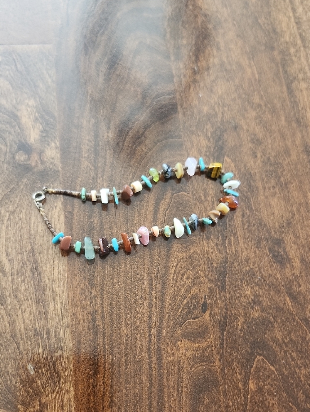 Multicolor Natural Stone Chip Ankle Bracelet - Women